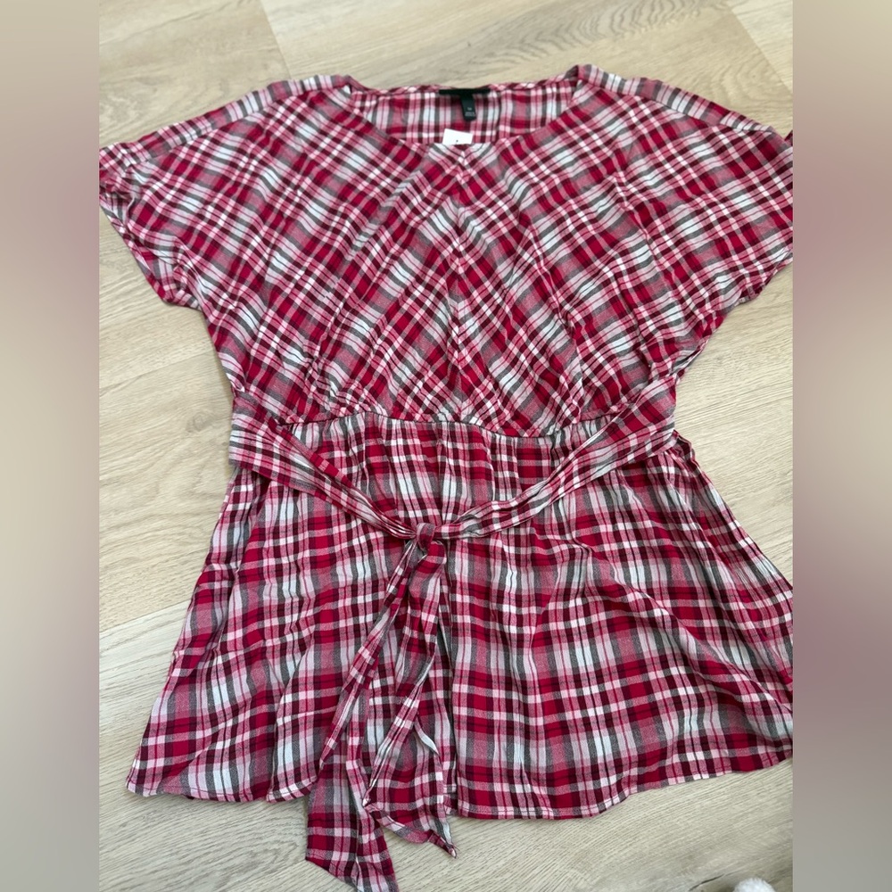 Lane Bryant Red Plaid Top